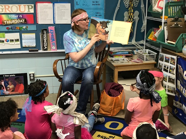 Inside a Lansing classroom during a reading of a pirate story